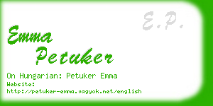 emma petuker business card